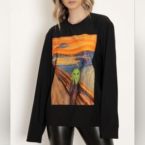Blackmilk Space Scream Alien Patch Sweater Size XS